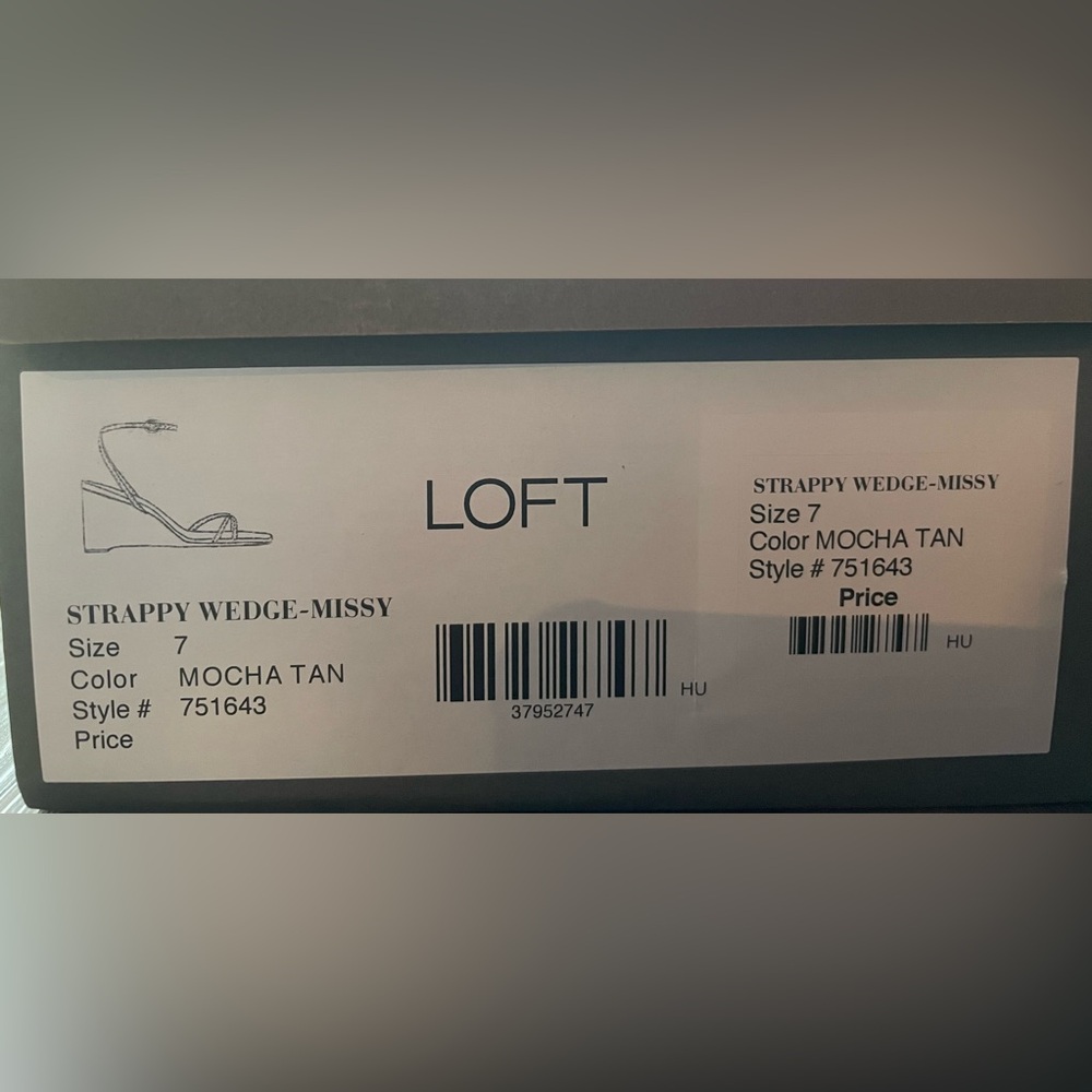 LOFT Tan Ankle Strap Wedges - Picture 8 of 9